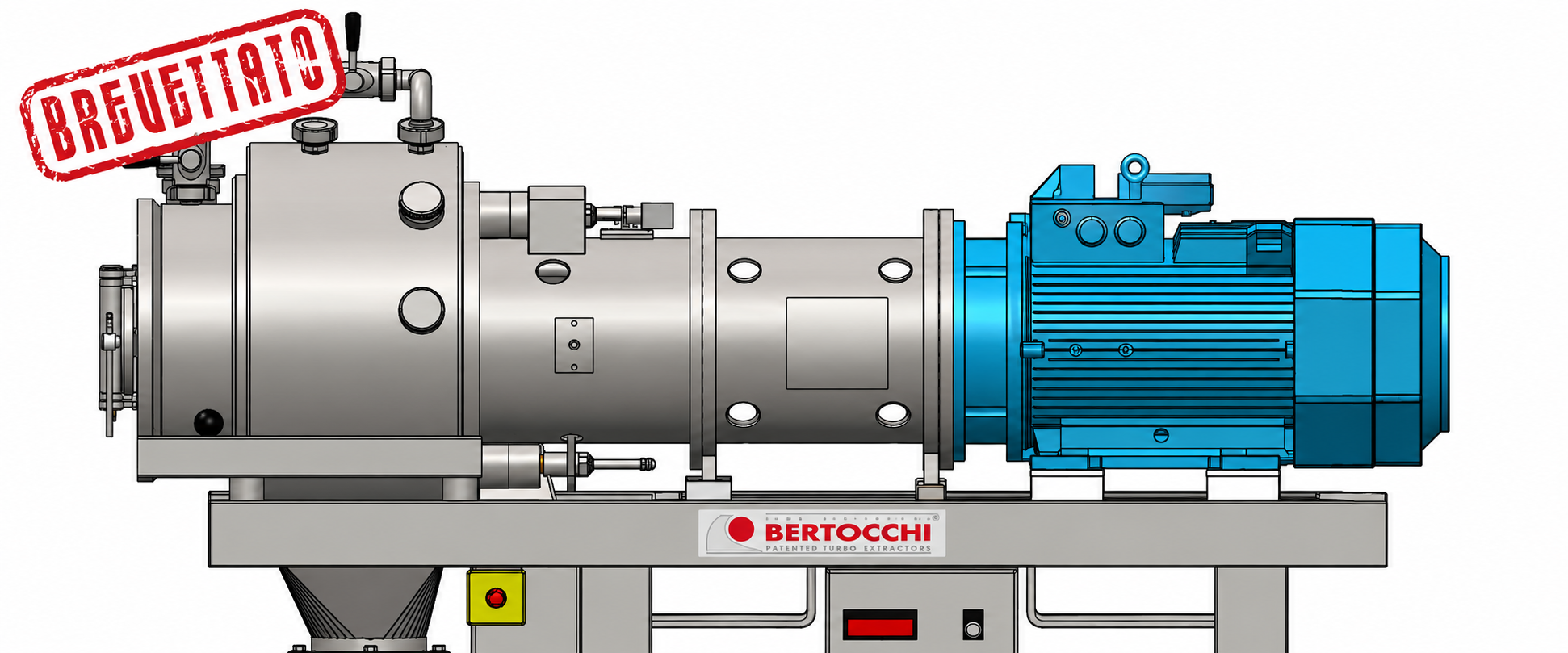 Turbo estrattore UHX Bertocchi, prospetto laterale