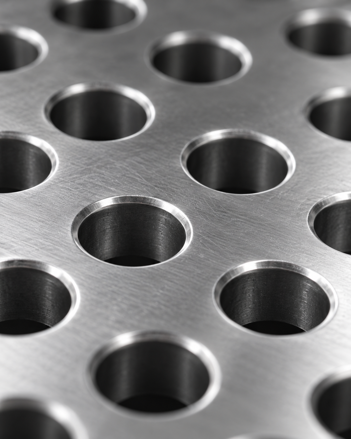 Dettaglio di un setaccio metallico perforato